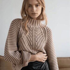 NWT Free People Sweetheart Sweater in color Sand Castle Size M